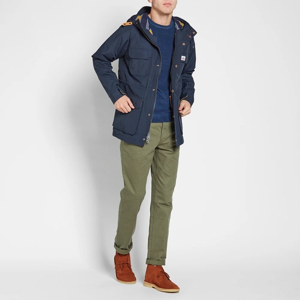 Men's Penfield Kasson 60/40 Mountain Parka Navy Blue Wool Interior